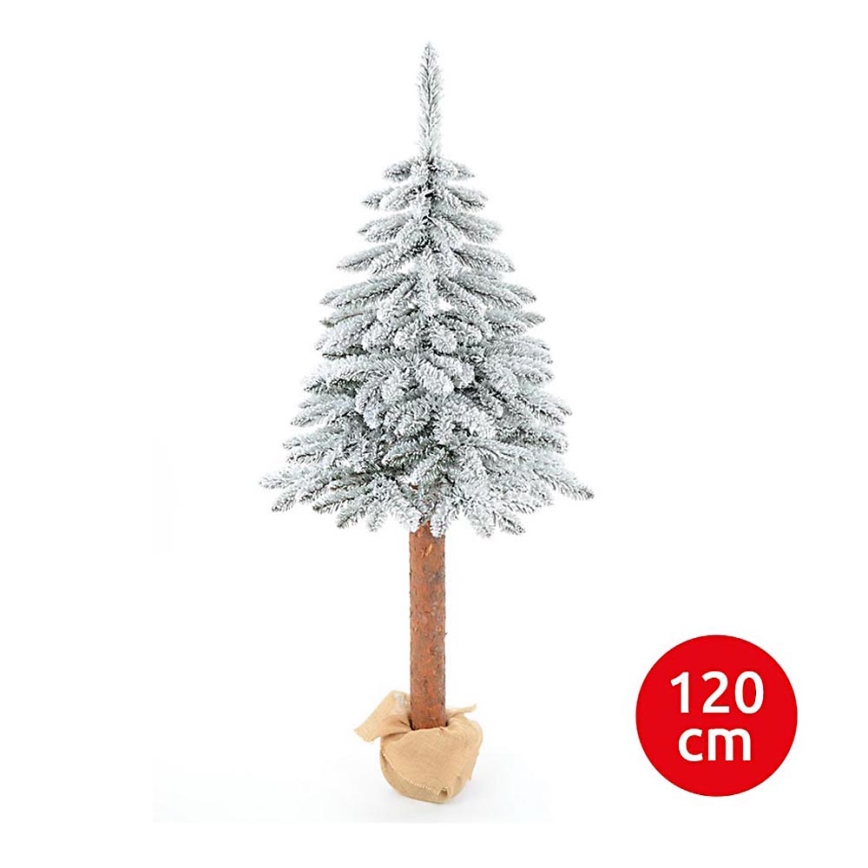 Sapin De Noël Artificiel 120 Cm - Épicéa Scandinave Réaliste Avec Support Bois Et Sac De Rangement - 4
