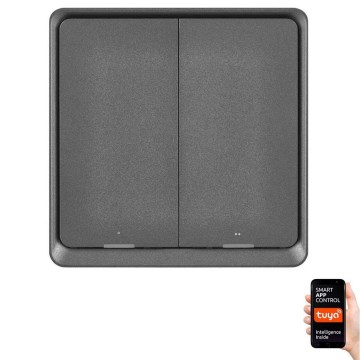 Schakelaar 2-knops GoSmart 1xCR2430 Tuya zwart