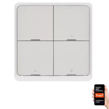 Schakelaar 4-knops GoSmart 1xCR2430 Tuya wit