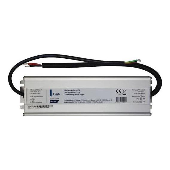 Schakelende voeding voor LED-strips 200W/12V IP67