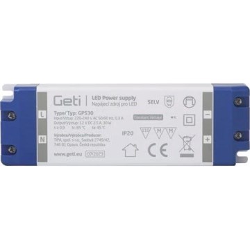 Schakelende voeding voor LED-strips 30W/12V IP20