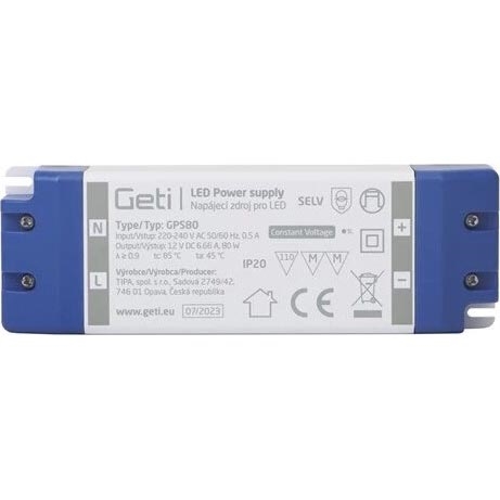 Schakelende voeding voor LED-strips 80W/12V IP20