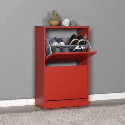 Schoenenkast 84x51 cm rood