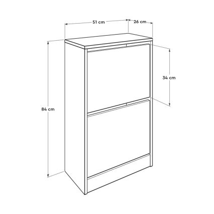 Schoenenkast 84x51 cm wit