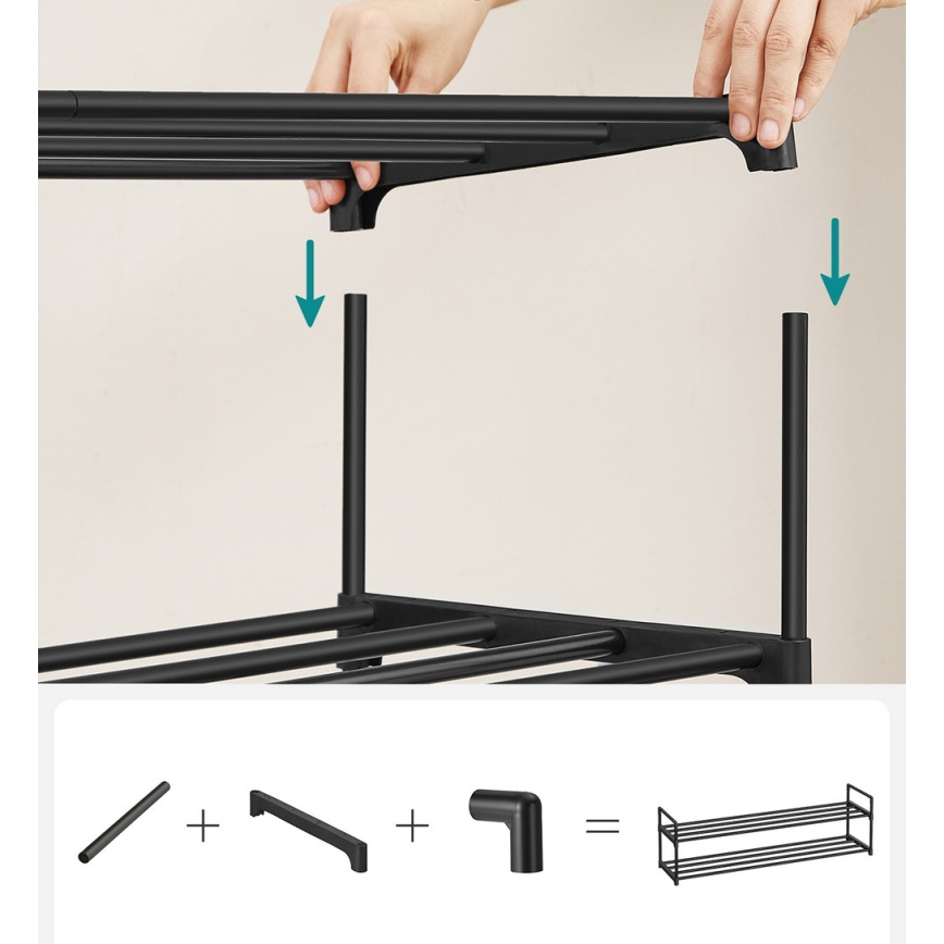 Schoenenkast ALVORO zwart