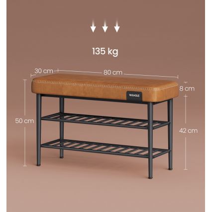 Schoenenkast ANDOR bruin/zwart