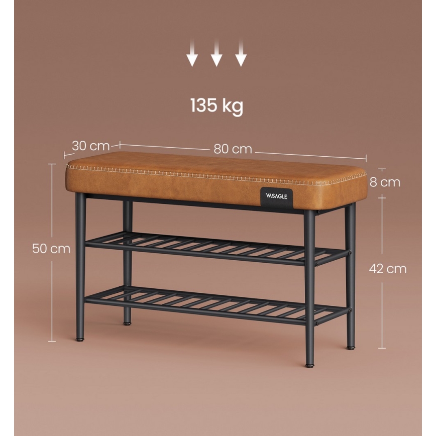 Schoenenkast ANDOR bruin/zwart