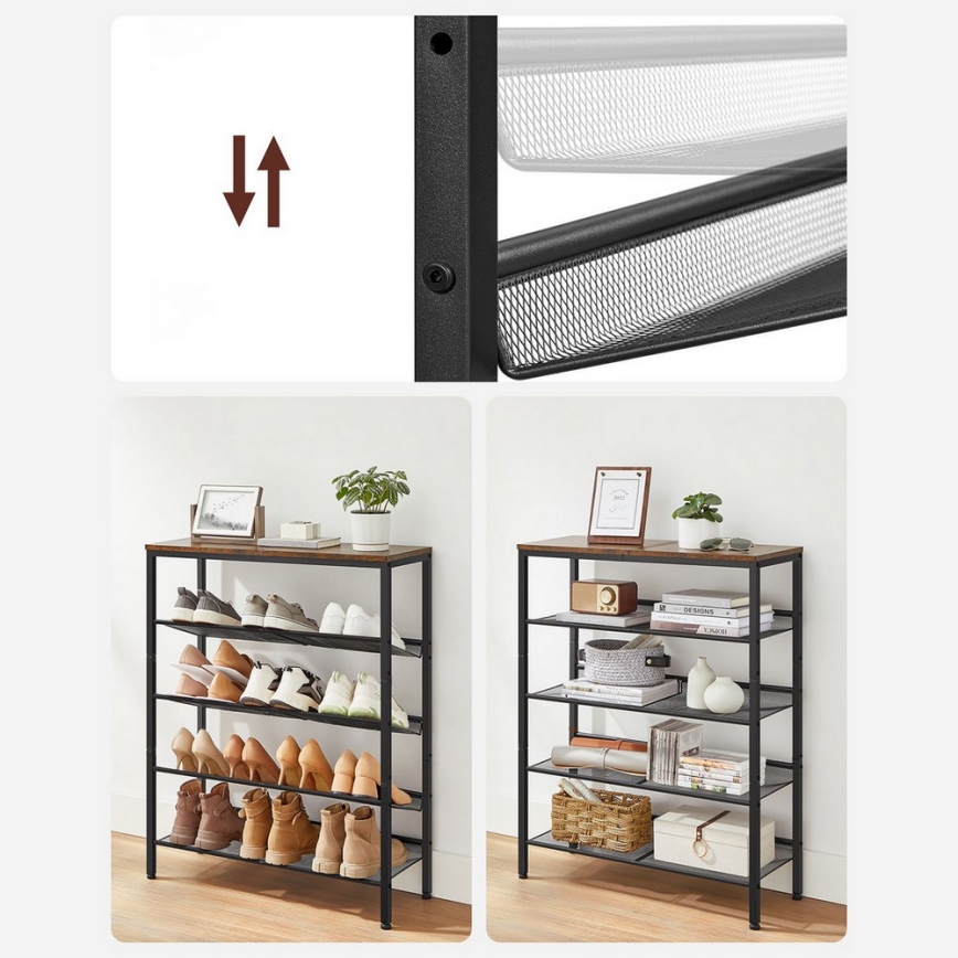 Schoenenkast DAVOR bruin/zwart