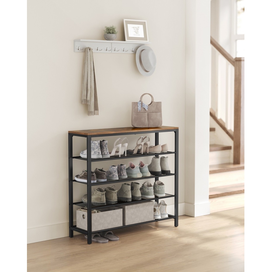 Schoenenkast DAVOR bruin/zwart