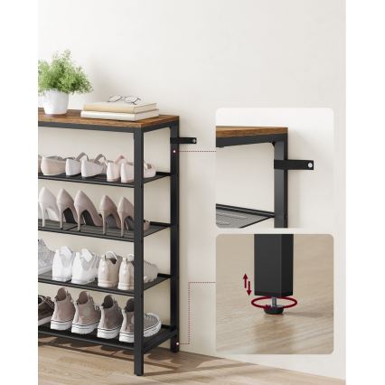 Schoenenkast DAVOR bruin/zwart