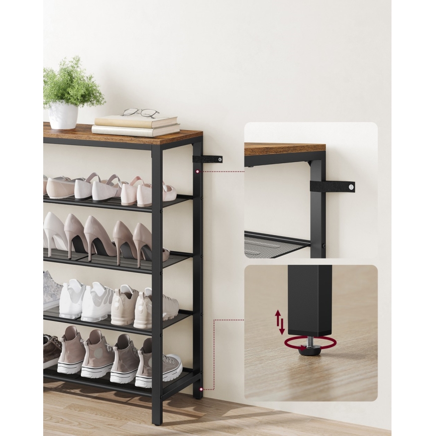 Schoenenkast DAVOR bruin/zwart