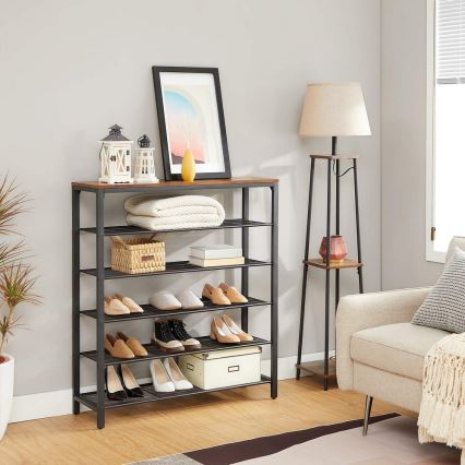 Schoenenkast DAVOR bruin/zwart