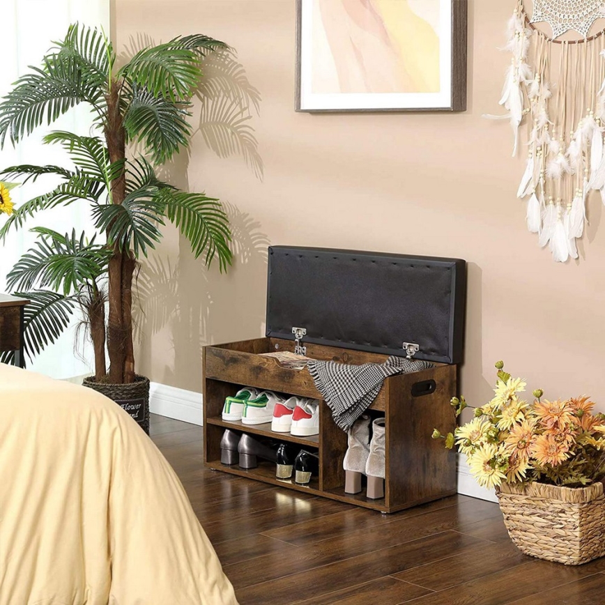 Schoenenkast DAVOR bruin/zwart