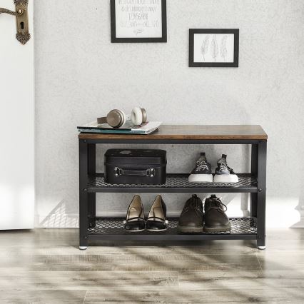 Schoenenkast DAVOR bruin/zwart