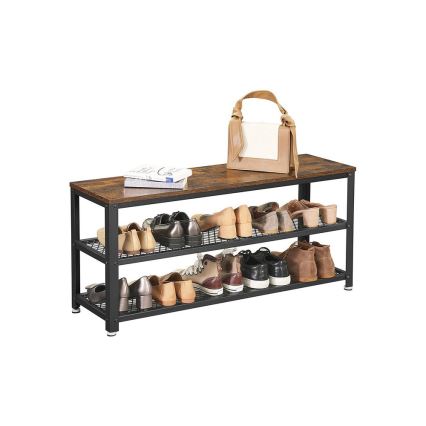 Schoenenkast DAVOR bruin/zwart