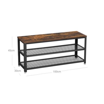 Schoenenkast DAVOR bruin/zwart