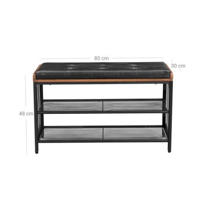 Schoenenkast DAVOR bruin/zwart