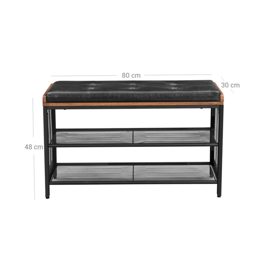 Schoenenkast DAVOR bruin/zwart