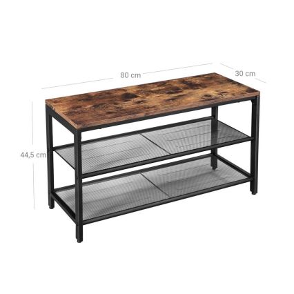 Schoenenkast DAVOR bruin/zwart