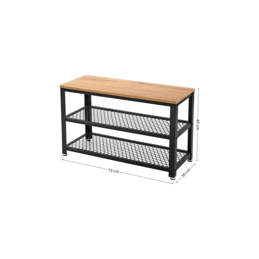Schoenenkast DAVOR bruin/zwart