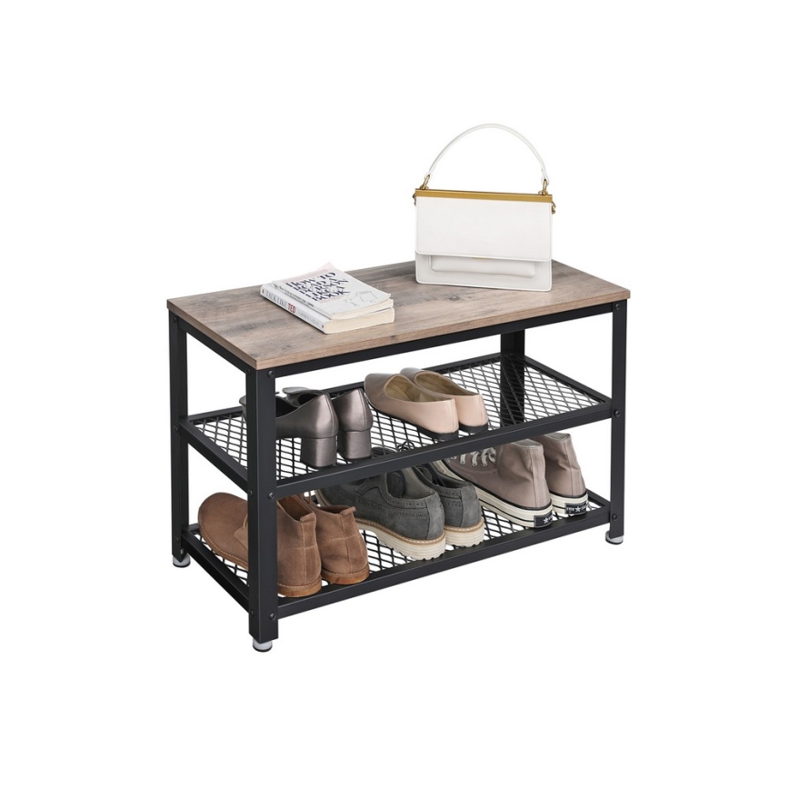 Schoenenkast DAVOR bruin/zwart