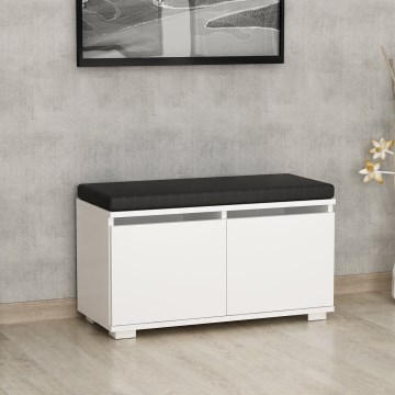 Schoenenkast DRAGO 42x80 cm wit/zwart