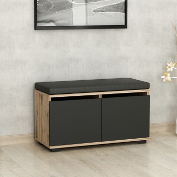 Schoenenkast DRAGO 42x80 cm zwart/walnoot