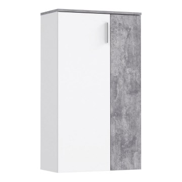 Schoenenkast ETON wit/grijs beton