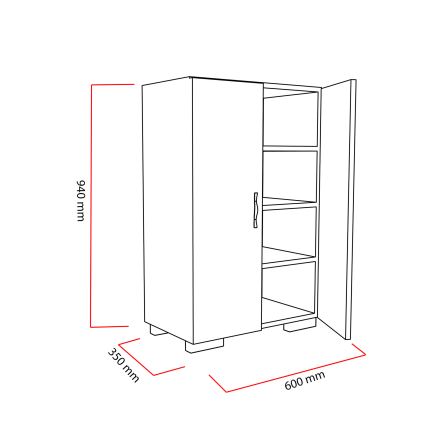 Schoenenkast MADA 94x60 cm wit