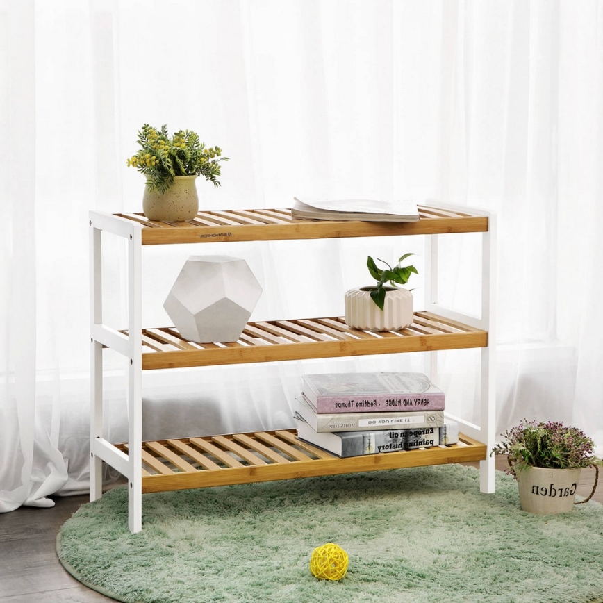 Schoenenkast MATE bruin/wit