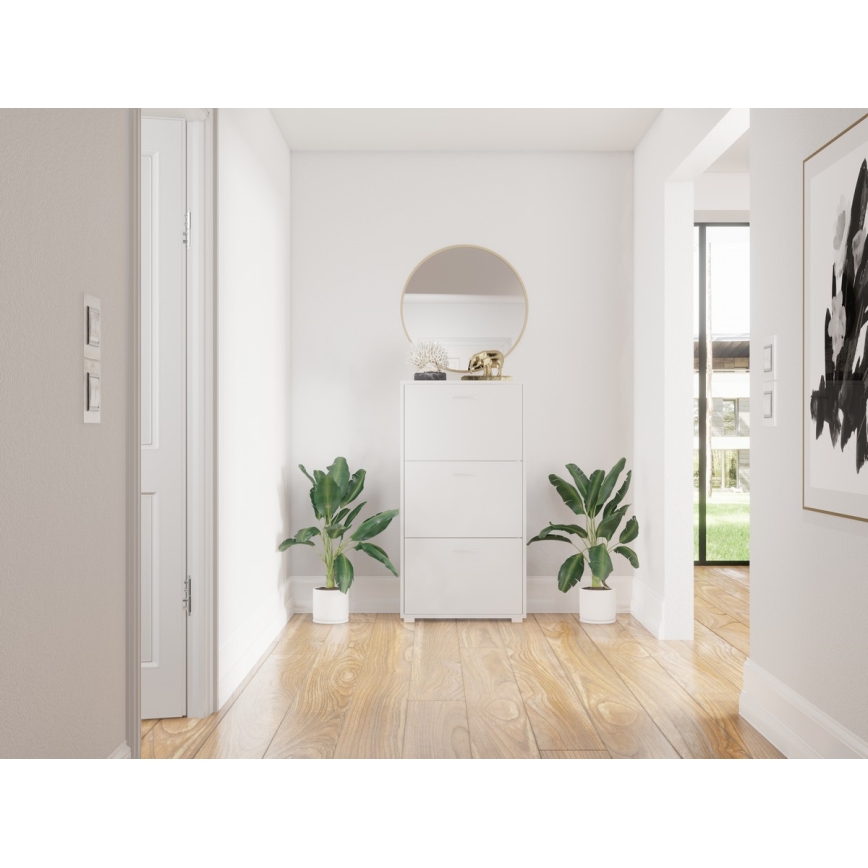 Schoenenkast PIGO 60x109x25 cm wit