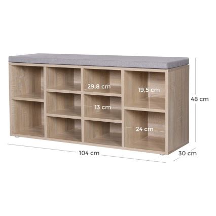 Schoenenkast VOREN bruin/grijs