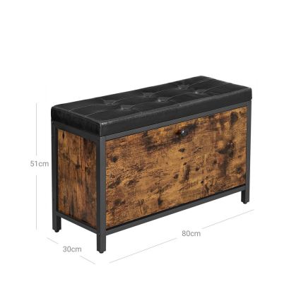 Schoenenkast VOREN bruin/zwart