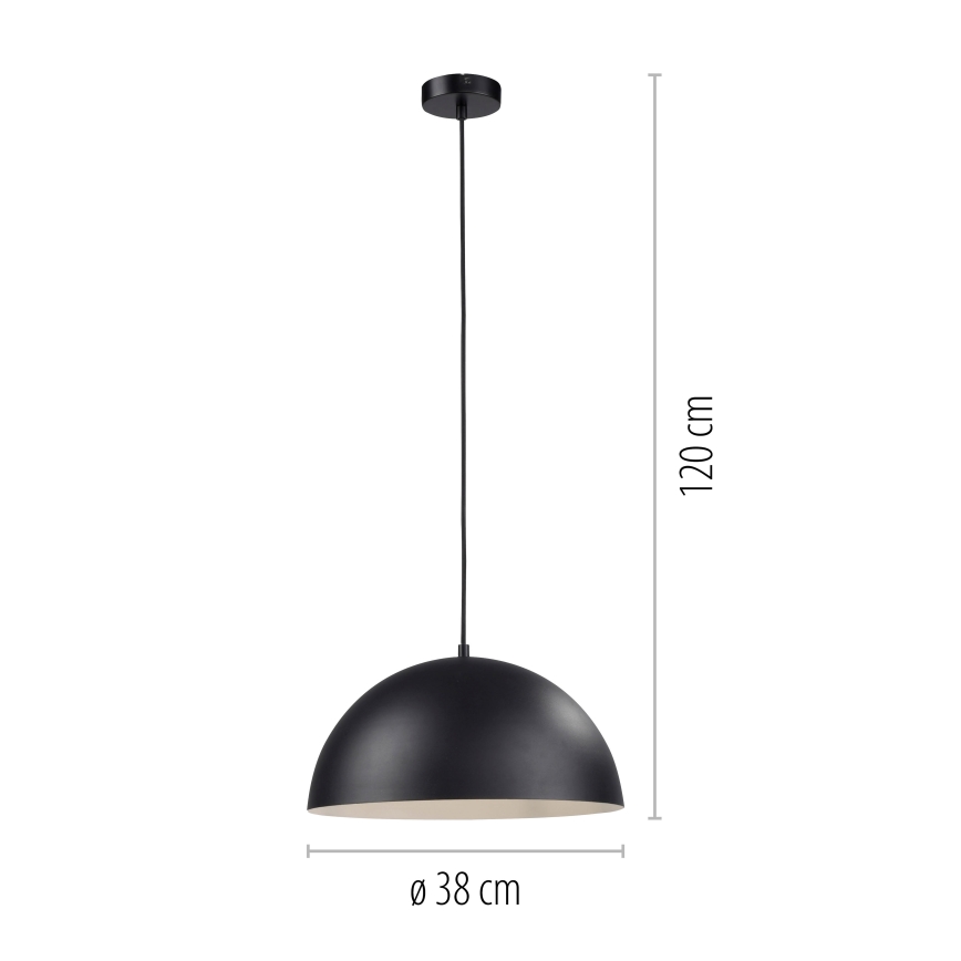 Schöner Wohnen 11728-18 - Suspension sur câble ALI 1xE27/25W/230V Ø 38 cm, noire