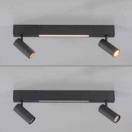 Schöner Wohnen 11793-18 - Spot LED DANTE 2xGU10/10W/230V + LED/7,2W noir