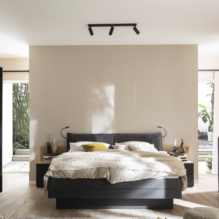 Schöner Wohnen 11794-18 - LED-spot DANTE 3xGU10/10W/230V + LED/14,4W zwart