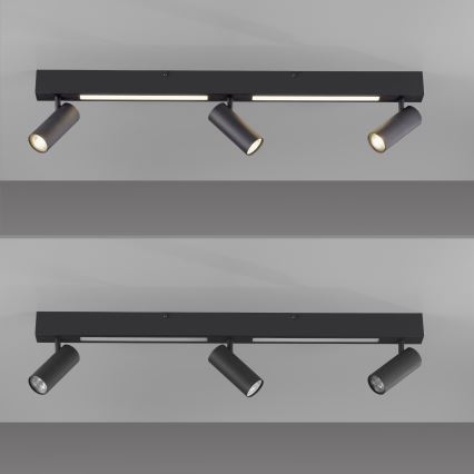 Schöner Wohnen 11794-18 - LED-spot DANTE 3xGU10/10W/230V + LED/14,4W zwart