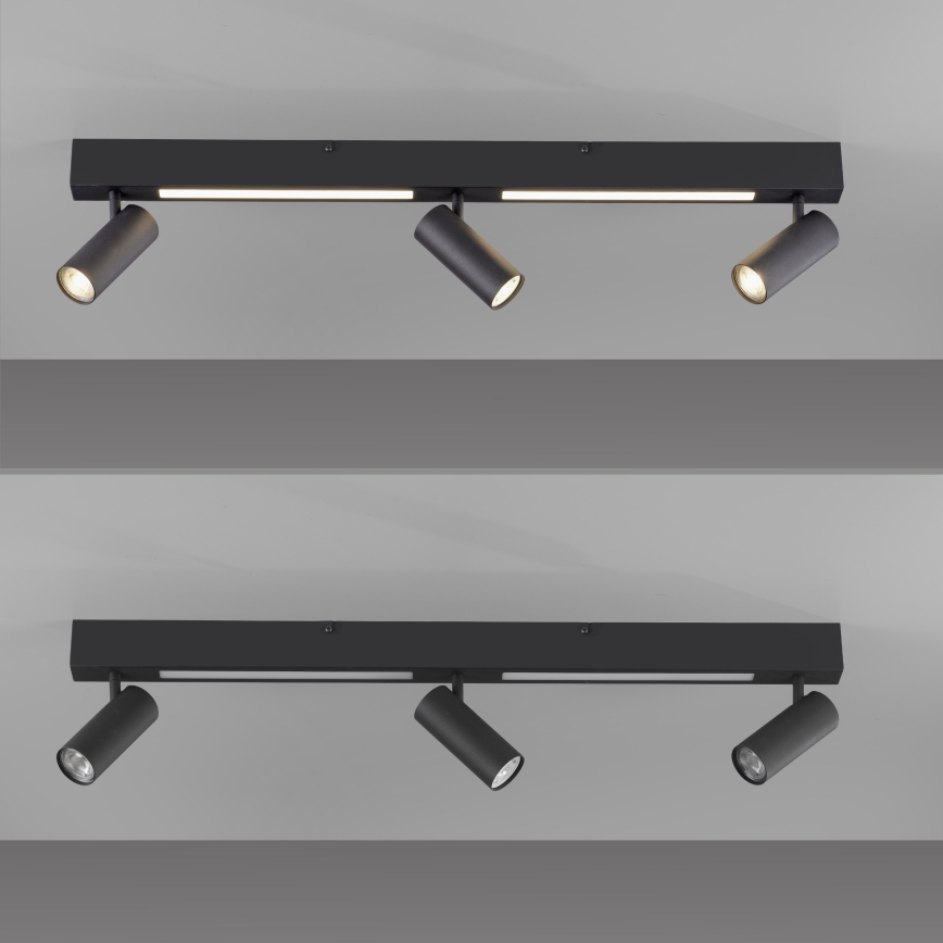 Schöner Wohnen 11794-18 - LED-spot DANTE 3xGU10/10W/230V + LED/14,4W zwart