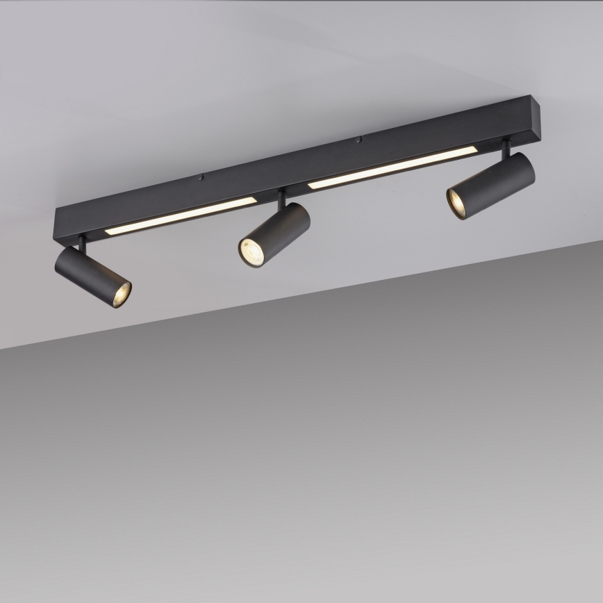 Schöner Wohnen 11794-18 - LED-spot DANTE 3xGU10/10W/230V + LED/14,4W zwart