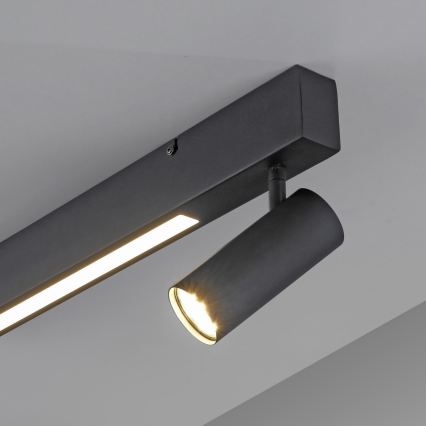 Schöner Wohnen 11794-18 - LED-spot DANTE 3xGU10/10W/230V + LED/14,4W zwart