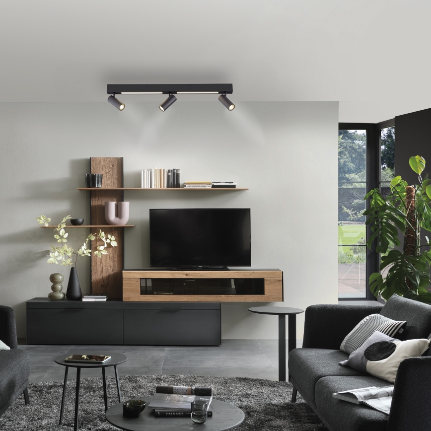 Schöner Wohnen 11794-18 - Spot LED DANTE 3xGU10/10W/230V + LED/14,4W noir