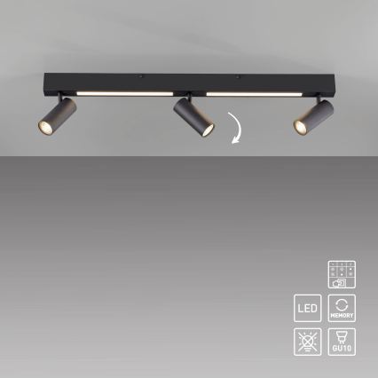 Schöner Wohnen 11794-18 - Spot LED DANTE 3xGU10/10W/230V + LED/14,4W noir