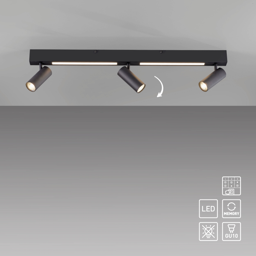 Schöner Wohnen 11794-18 - Spot LED DANTE 3xGU10/10W/230V + LED/14,4W noir
