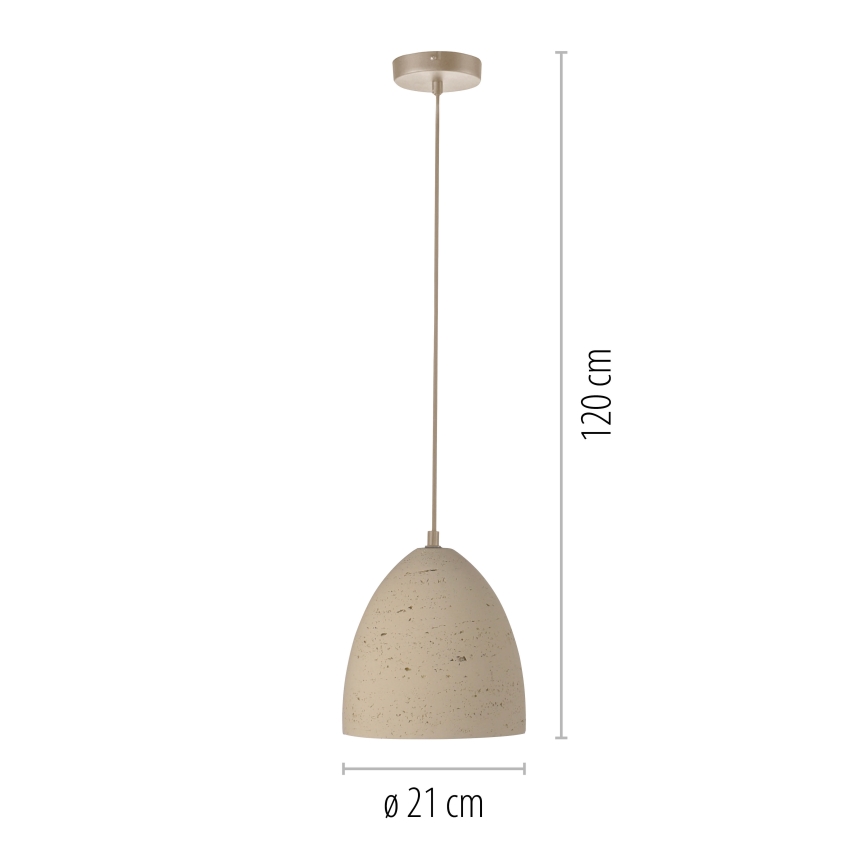 Schöner Wohnen 12540-42 - Hanglamp met kabelophanging TRAVENTA 1xE27/40W/230V Ø 21 cm beton