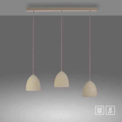 Schöner Wohnen 12541-42 - Hanglamp aan kabel TRAVENTA 3xE27/40W/230V beton