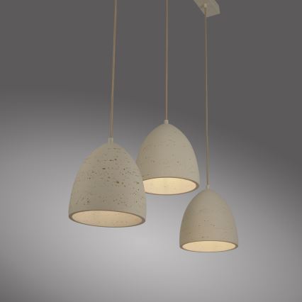 Schöner Wohnen 12541-42 - Hanglamp aan kabel TRAVENTA 3xE27/40W/230V beton