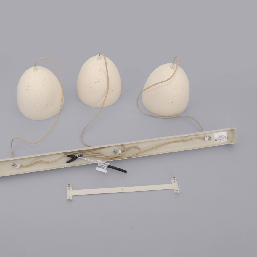 Schöner Wohnen 12541-42 - Hanglamp aan kabel TRAVENTA 3xE27/40W/230V beton