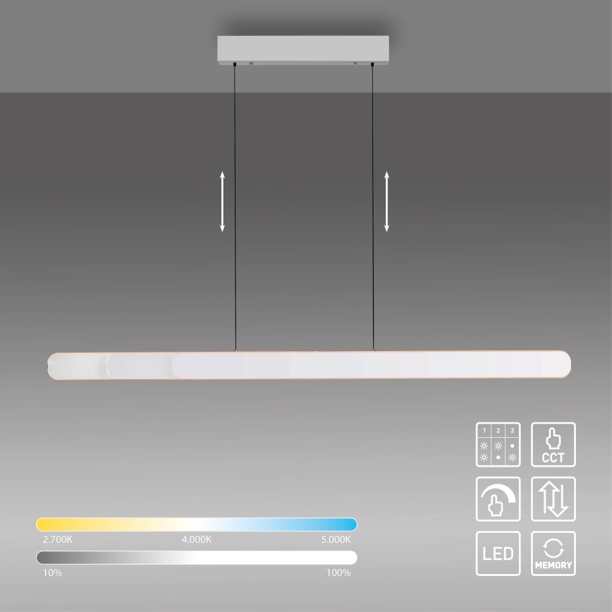 Schöner Wohnen 12577-16 - LED-dimbare hanglamp aan kabel ADRIANA ROUND 2xLED/24W/230V 2700/3000/3500/4000/5000K 160 cm wit