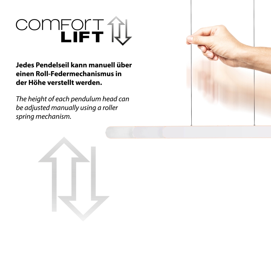 Schöner Wohnen 12577-16 - LED-dimbare hanglamp aan kabel ADRIANA ROUND 2xLED/24W/230V 2700/3000/3500/4000/5000K 160 cm wit