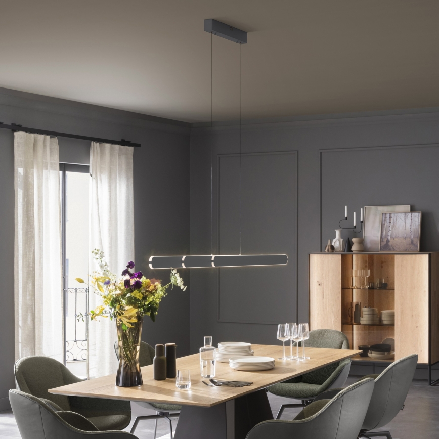 Schöner Wohnen 12577-18 - Suspension LED dimmable sur câble ADRIANA ROUND 2xLED/24W/230V 2700/3000/3500/4000/5000K 160 cm noir